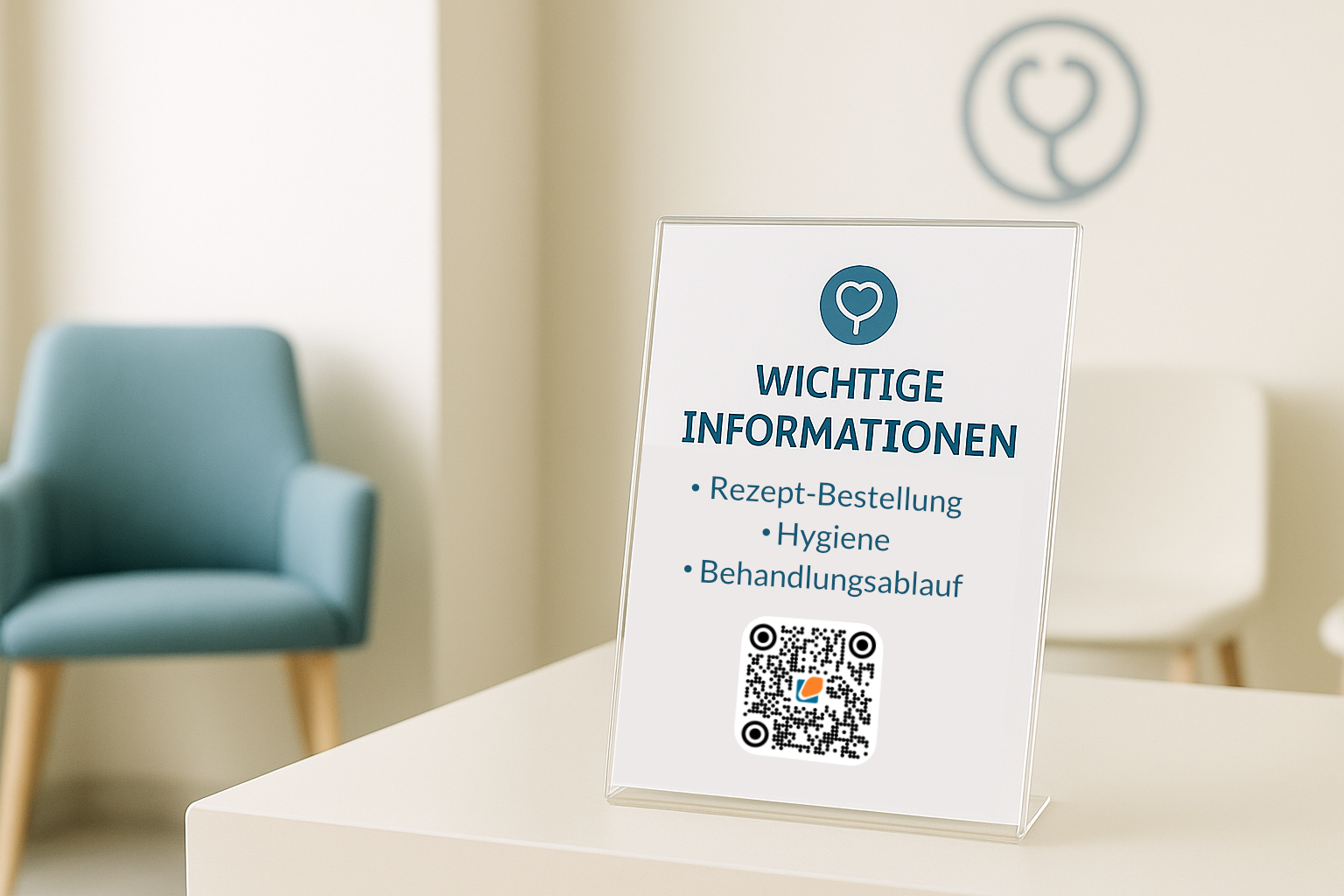 Warteraum Praxis Aufsteller