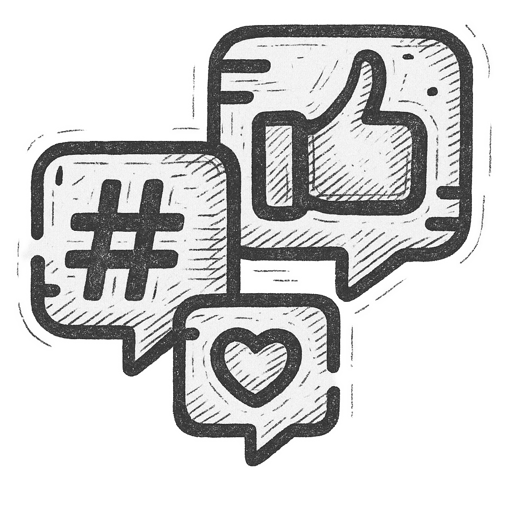 social icon skizze
