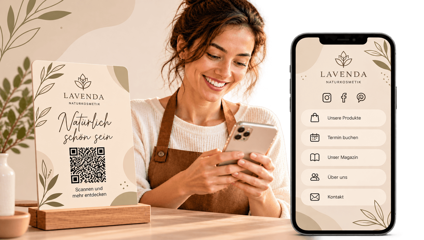 Lavenda-Smartphone mit Benutzeroberfläche