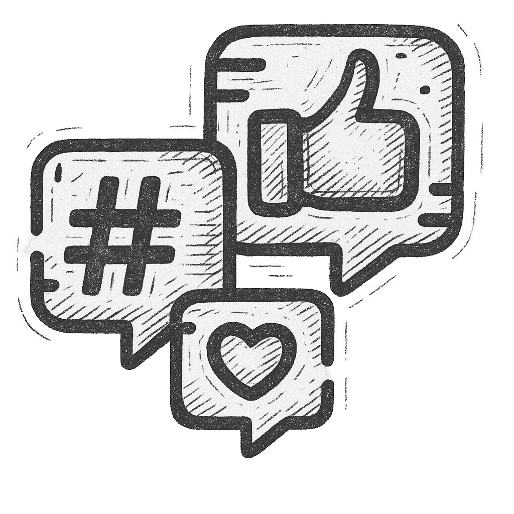 social icon skizze