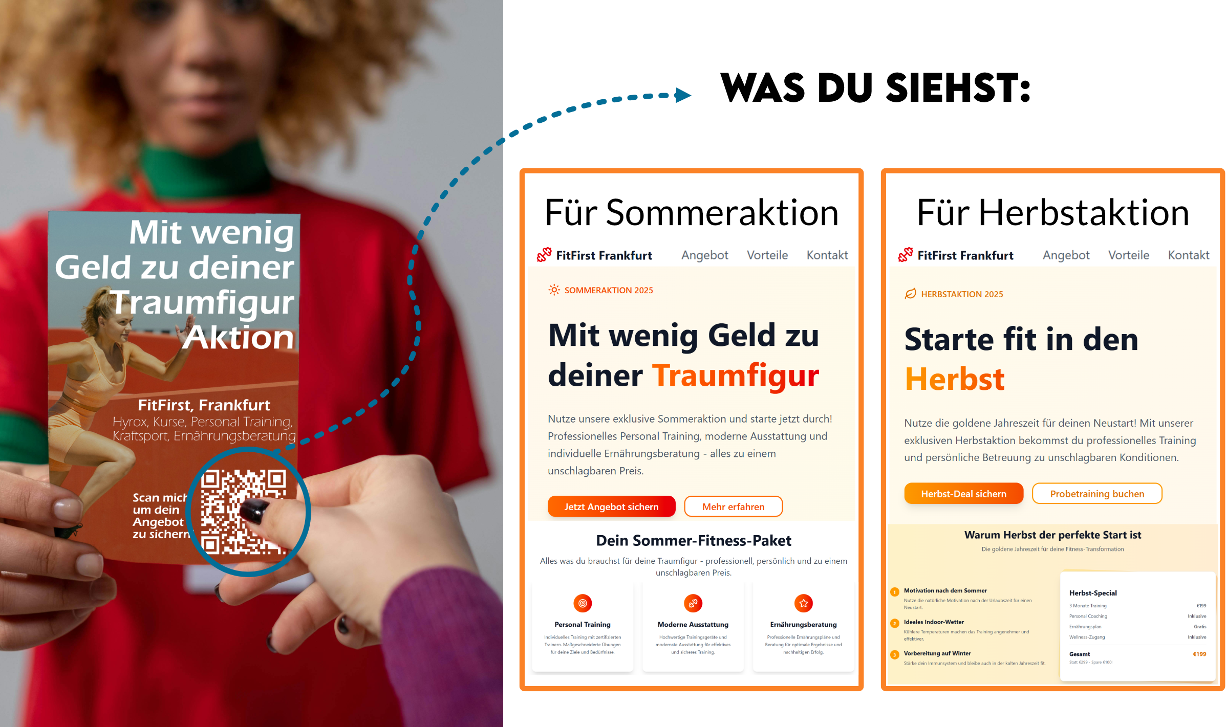 Dynamischer QR-Code use case fitness aktion use case