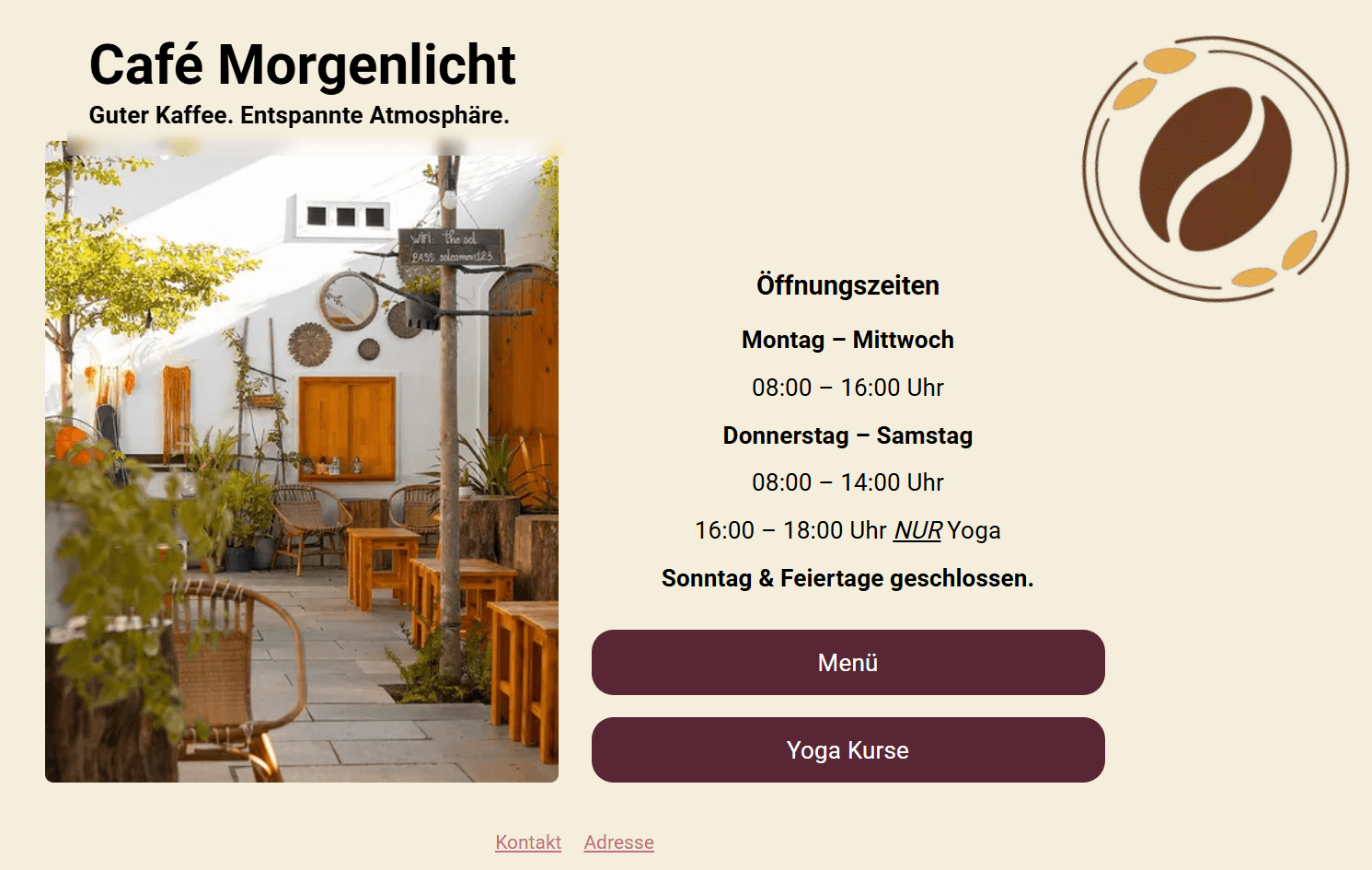 Cafe Morgenlicht Beispiel cafe beispiel