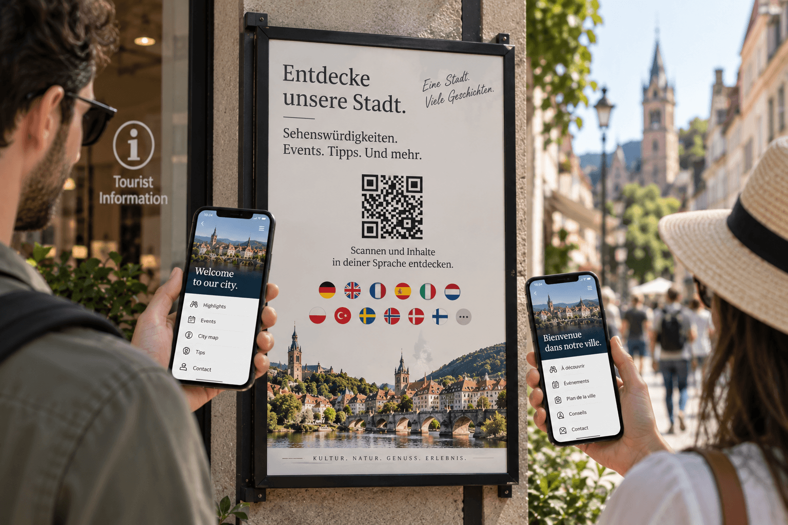 Ein QR-Code mehrere Sprachen